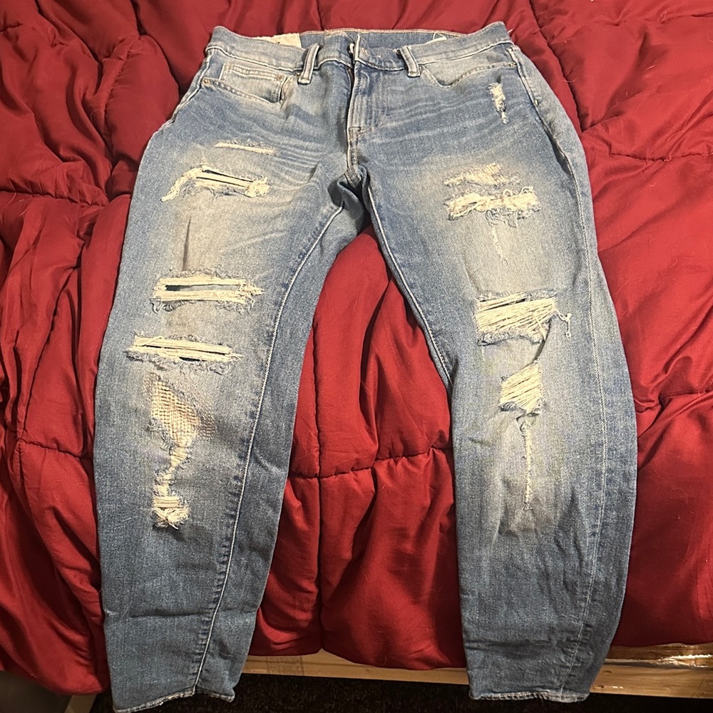 H&M Light Blue Distressed Skinny Jeans